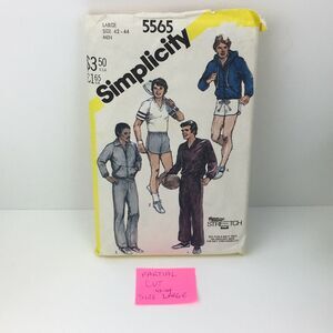 Hoodie Jacket Shorts Pants Sportswear Size L 42-44 CUT Pattern 5565 Vintage 80s